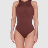 Round Neck Bodysuit - Espresso