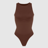 Round Neck Bodysuit - Espresso